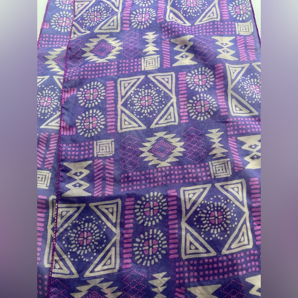 Lightweight Purple Patterned Spring Infinity Scarf W - Picture 5 of 5